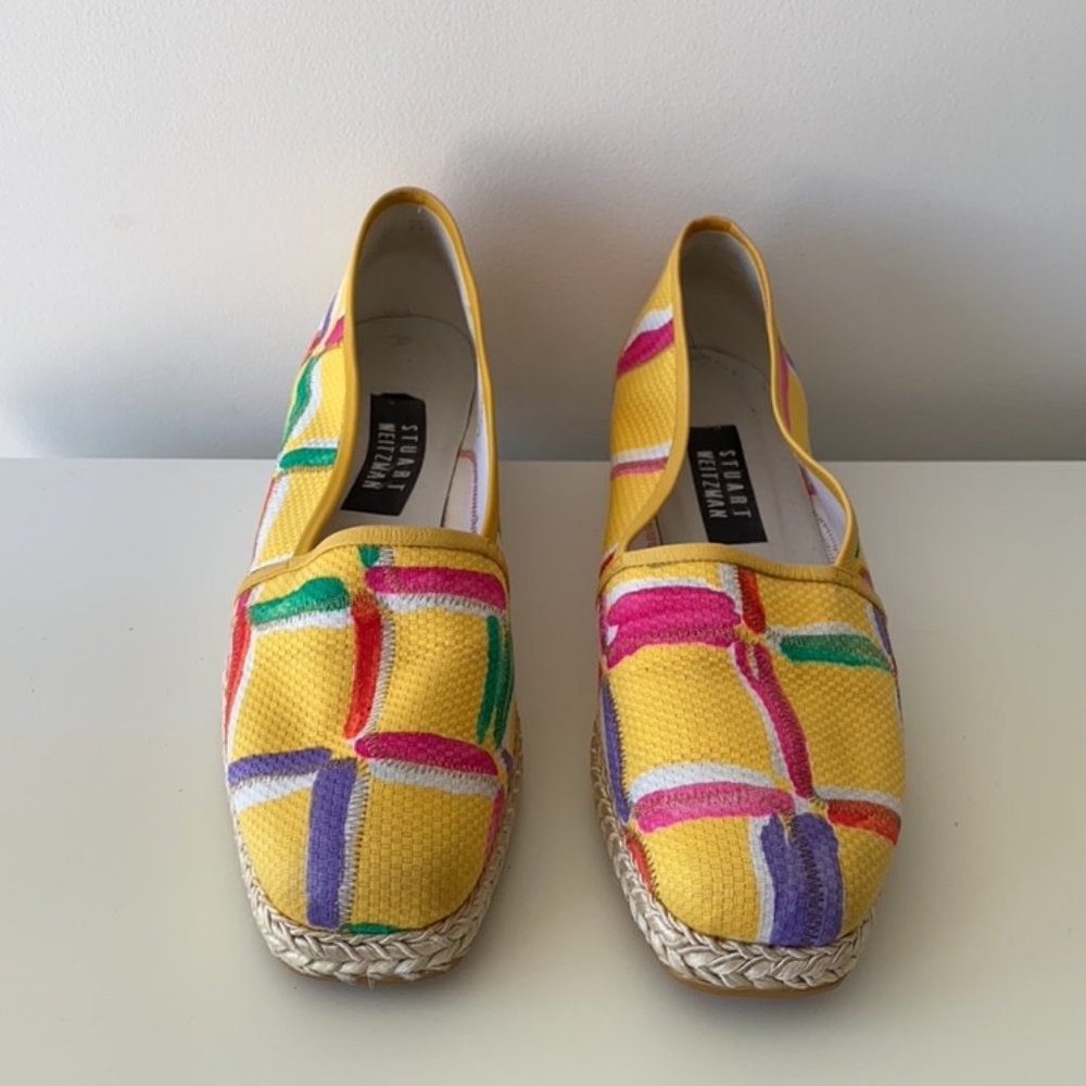 Stuart Weitzman Printed Espadrille Wedge Size 8.5